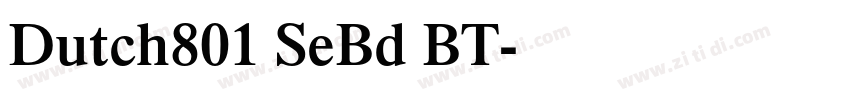 Dutch801 SeBd BT字体转换
